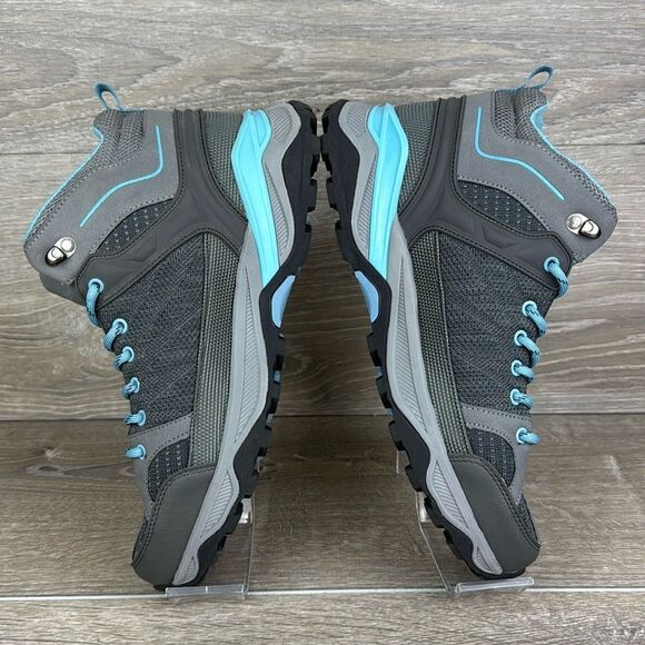 Eddie Bauer Crater Lake 287949 Women’s Sz 10 Gray Blue Lace Up Mid Hiking Boots - Picture 9 of 10